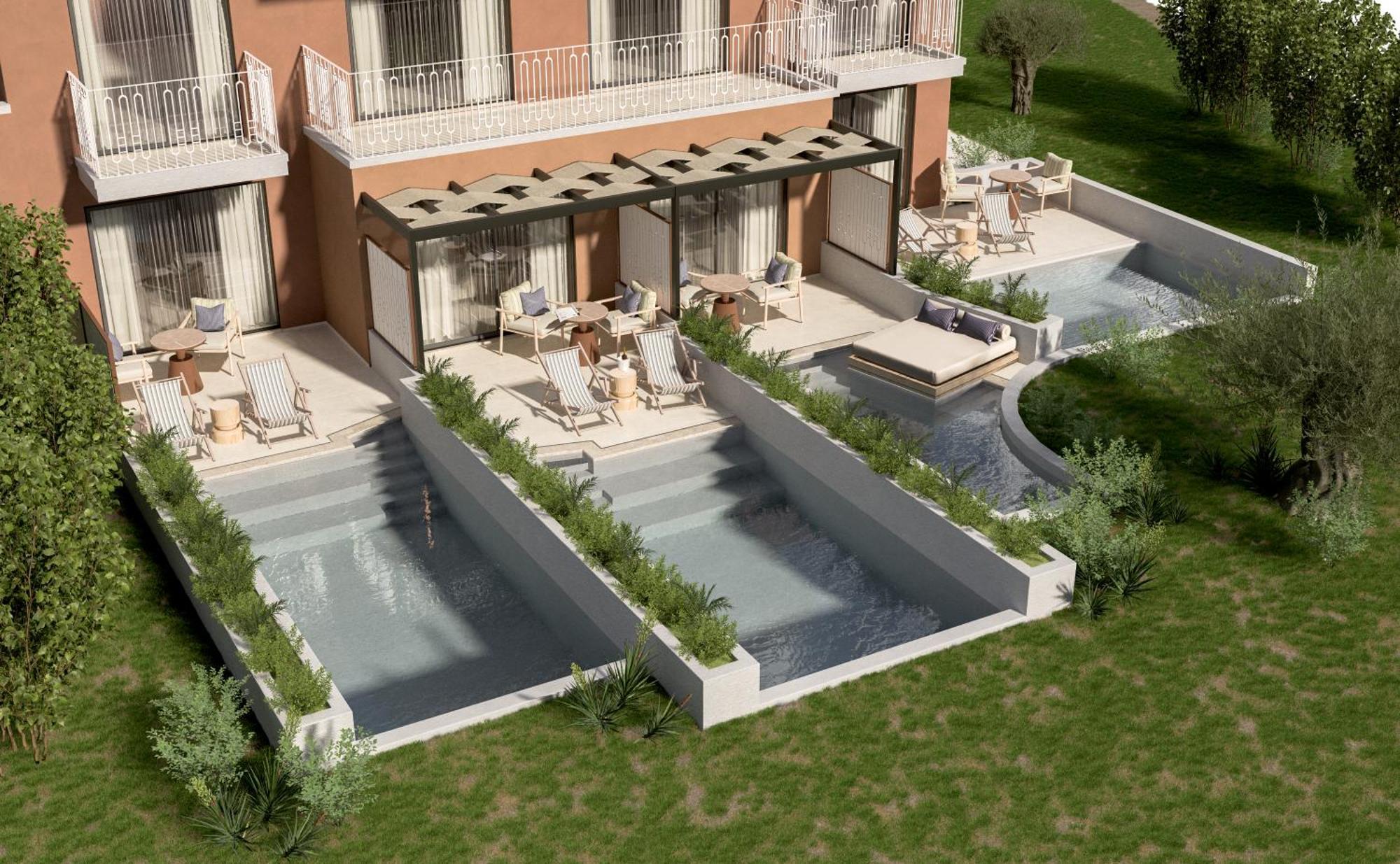 Sentido Apollo Palace Mesongí Exterior foto 3D rendering of a hotel